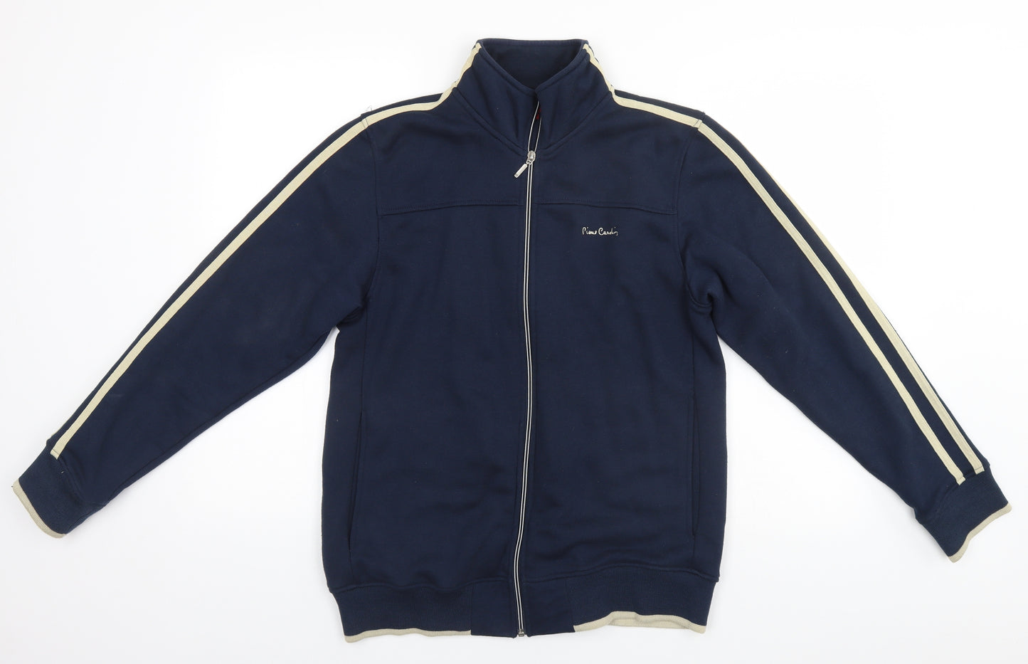 Pierre Cardin Mens Blue High Neck  Polyester Full Zip Jumper Size M