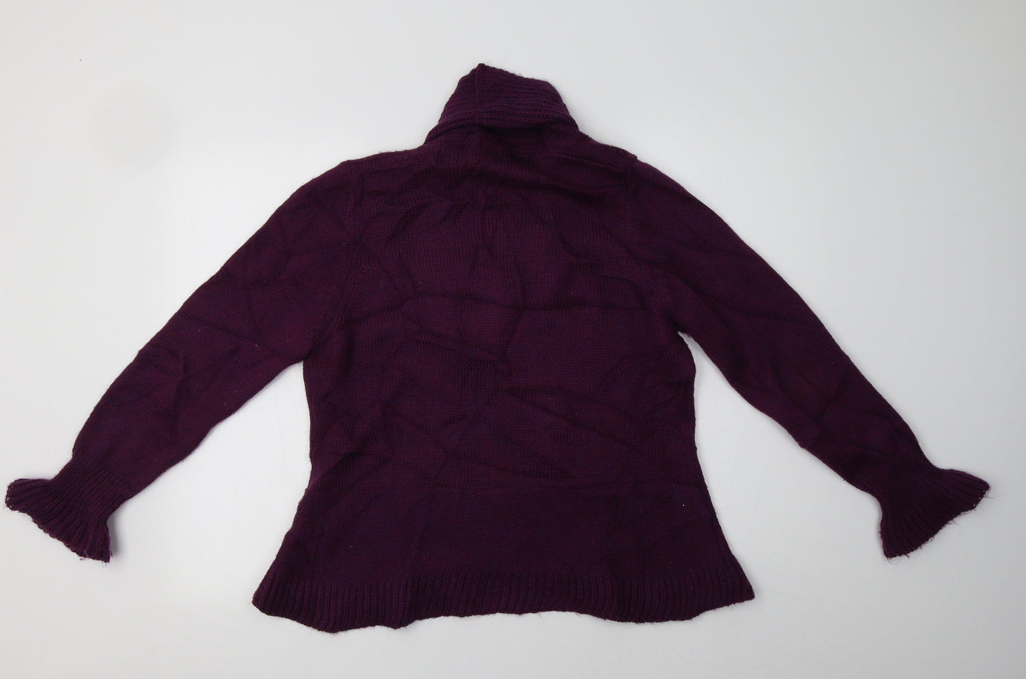 Per Una Womens Purple V-Neck  Acrylic Cardigan Jumper Size L