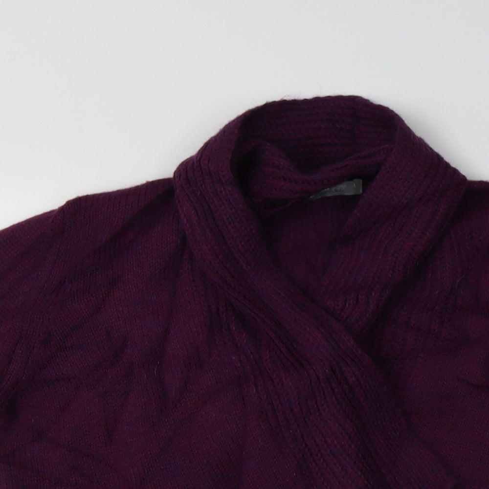 Per Una Womens Purple V-Neck  Acrylic Cardigan Jumper Size L