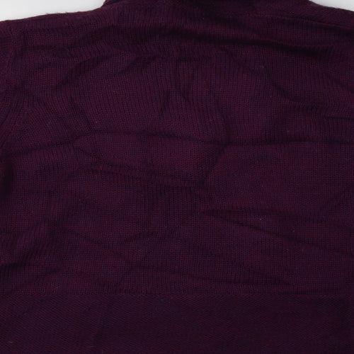 Per Una Womens Purple V-Neck  Acrylic Cardigan Jumper Size L