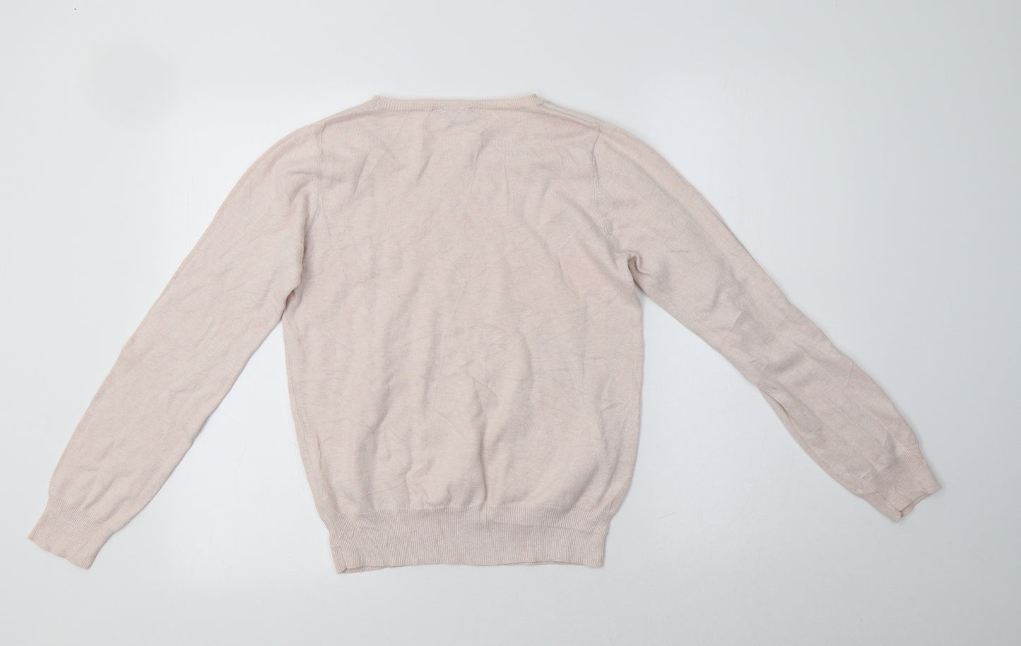 Dorothy Perkins Womens Pink Crew Neck  Cotton Pullover Jumper Size 10   - Lace Detail