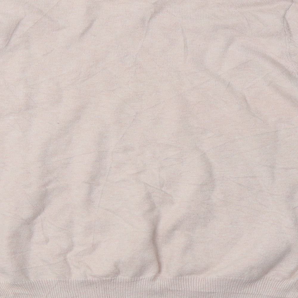 Dorothy Perkins Womens Pink Crew Neck  Cotton Pullover Jumper Size 10   - Lace Detail