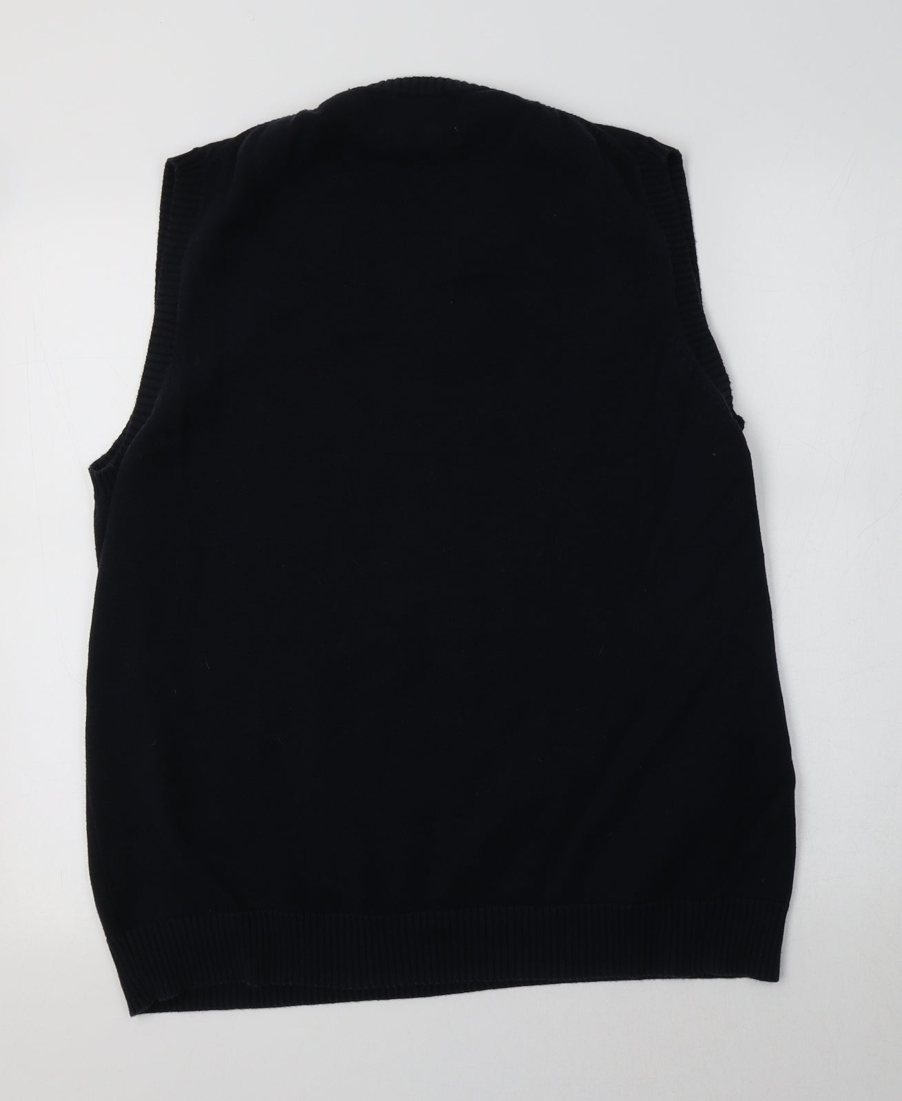 M&S Mens Blue V-Neck  Cotton Vest Jumper Size XL
