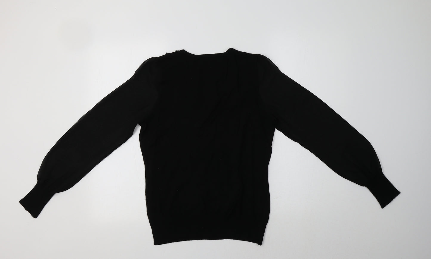 Kaliko Womens Black Round Neck  Viscose Pullover Jumper Size 12