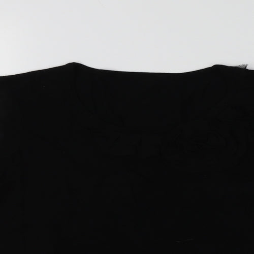 Kaliko Womens Black Round Neck  Viscose Pullover Jumper Size 12