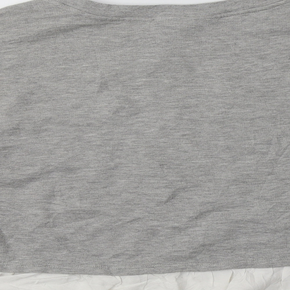 Topshop Womens Grey Crew Neck  Cotton Pullover Jumper Size 10