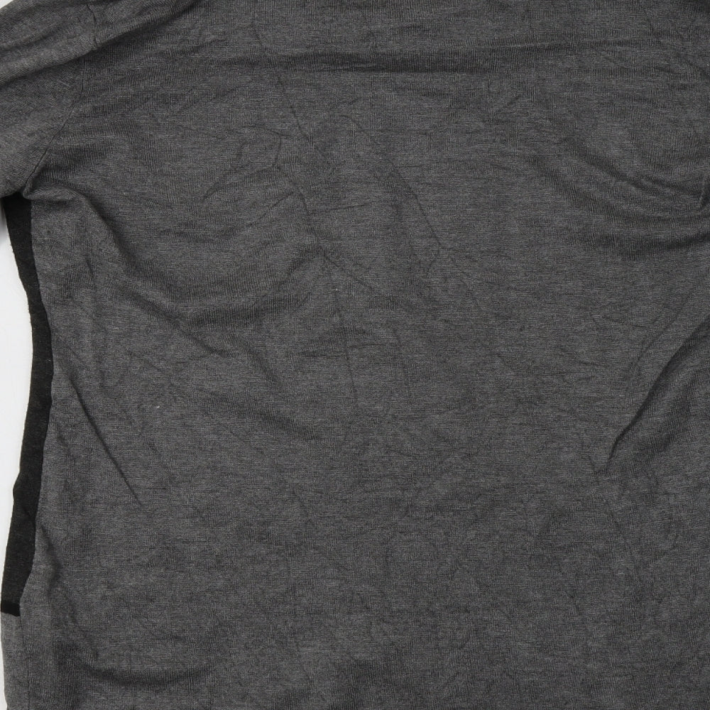 SaoPaulo Womens Grey Roll Neck Geometric Viscose Tunic Jumper Size 20