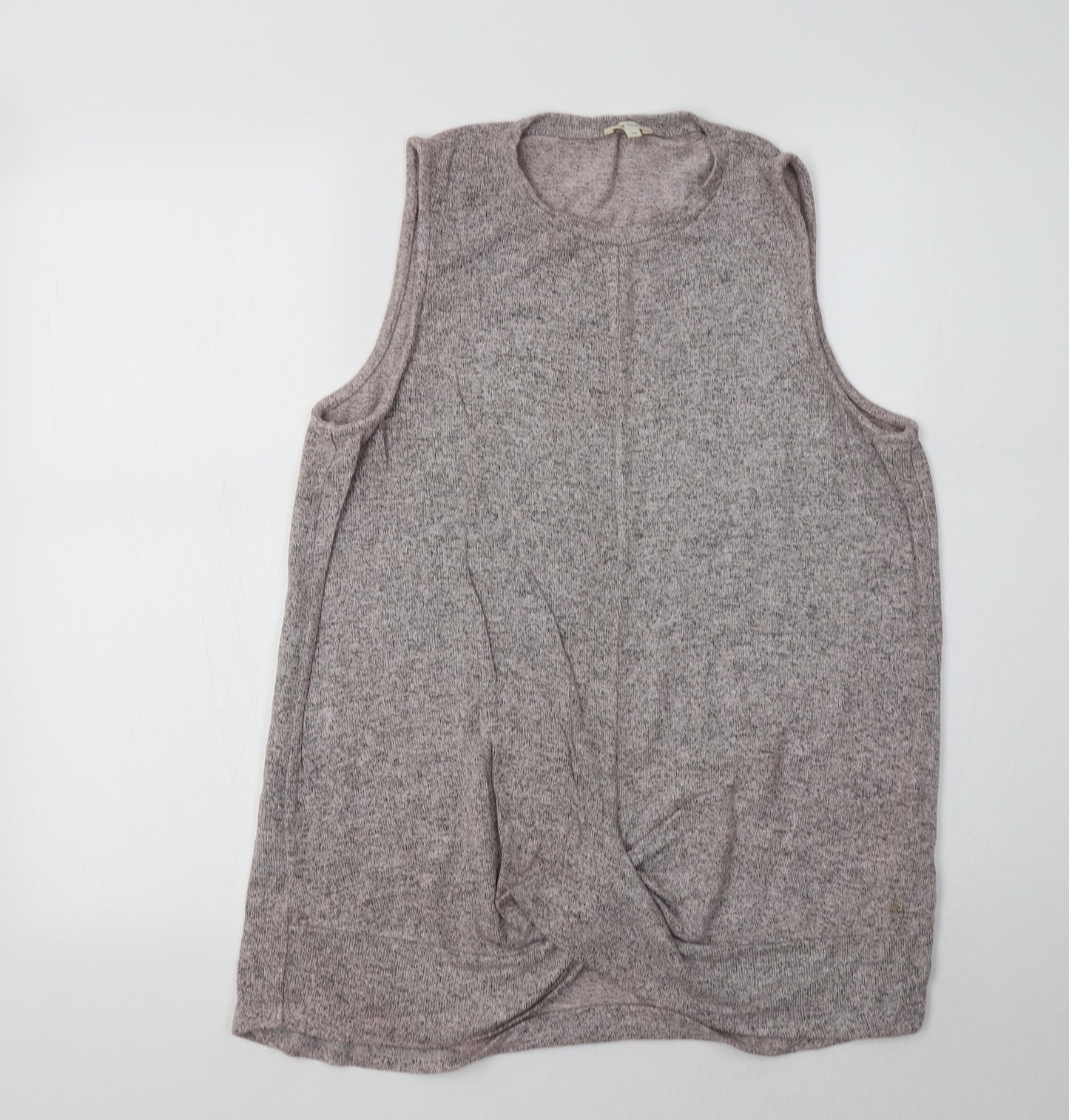 River Island Womens Pink Crew Neck  Viscose Vest Jumper Size 14