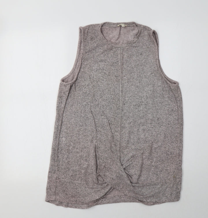 River Island Womens Pink Crew Neck  Viscose Vest Jumper Size 14