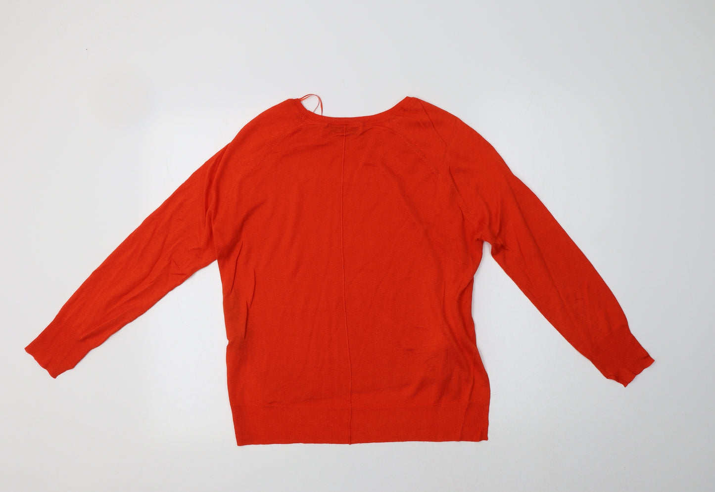 Zara Womens Red Crew Neck  Viscose Pullover Jumper Size M