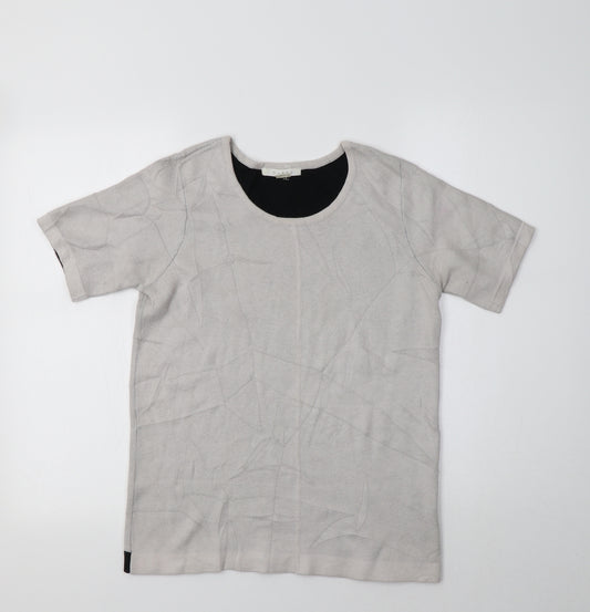 Front view of Duffy women’s grey crew neck cotton jumper, size XS