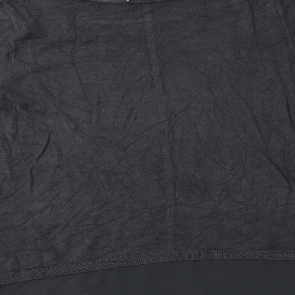 Mint Velvet Womens Grey Boat Neck  Viscose Pullover Jumper Size 14