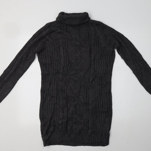 ESMARA Womens Grey  Cotton Jumper Dress  Size 14 Roll Neck