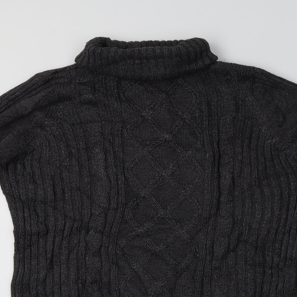 ESMARA Womens Grey  Cotton Jumper Dress  Size 14 Roll Neck