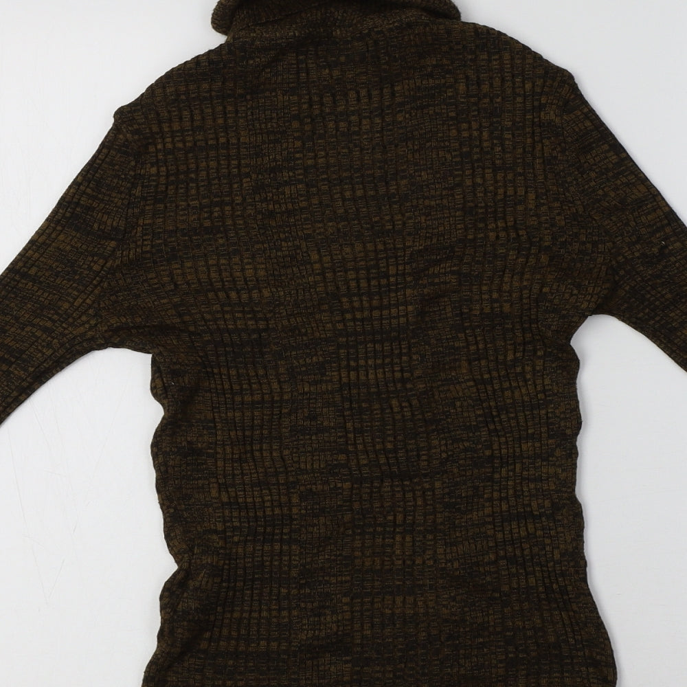 Topshop Womens Green Roll Neck  Acrylic Pullover Jumper Size 10