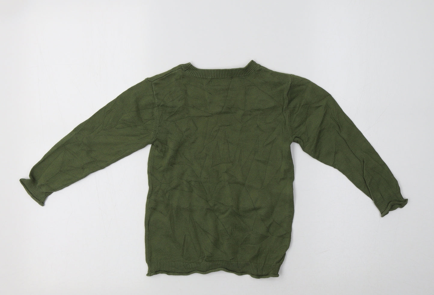 NEXT Boys Green Crew Neck  Cotton Pullover Jumper Size 2-3 Years   - Monster