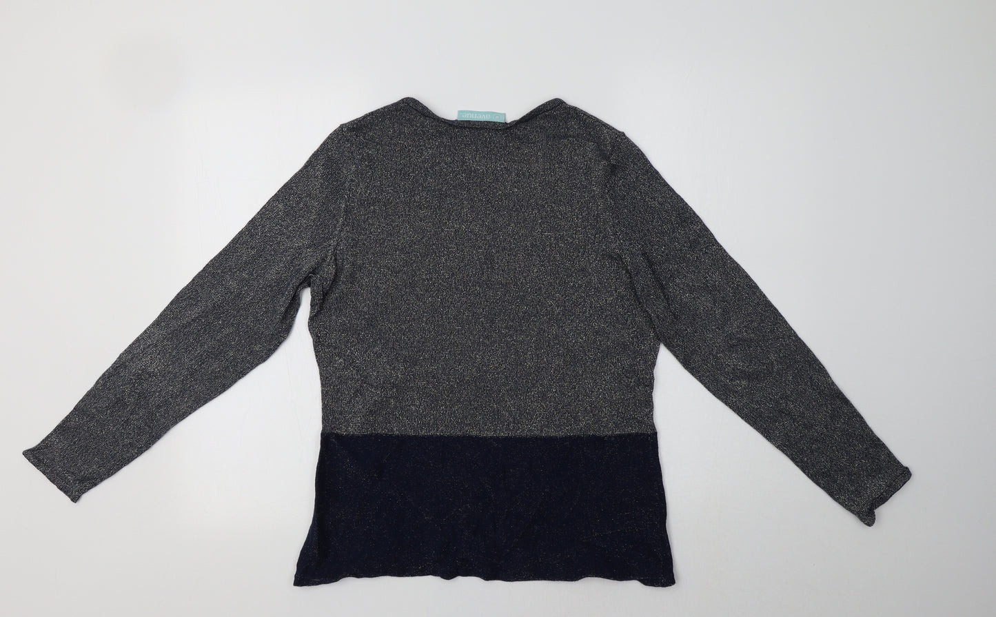 Avenue Womens Blue Crew Neck  Cotton Pullover Jumper Size M