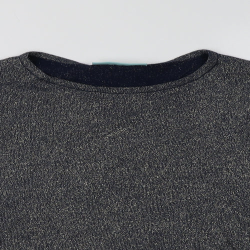 Avenue Womens Blue Crew Neck  Cotton Pullover Jumper Size M