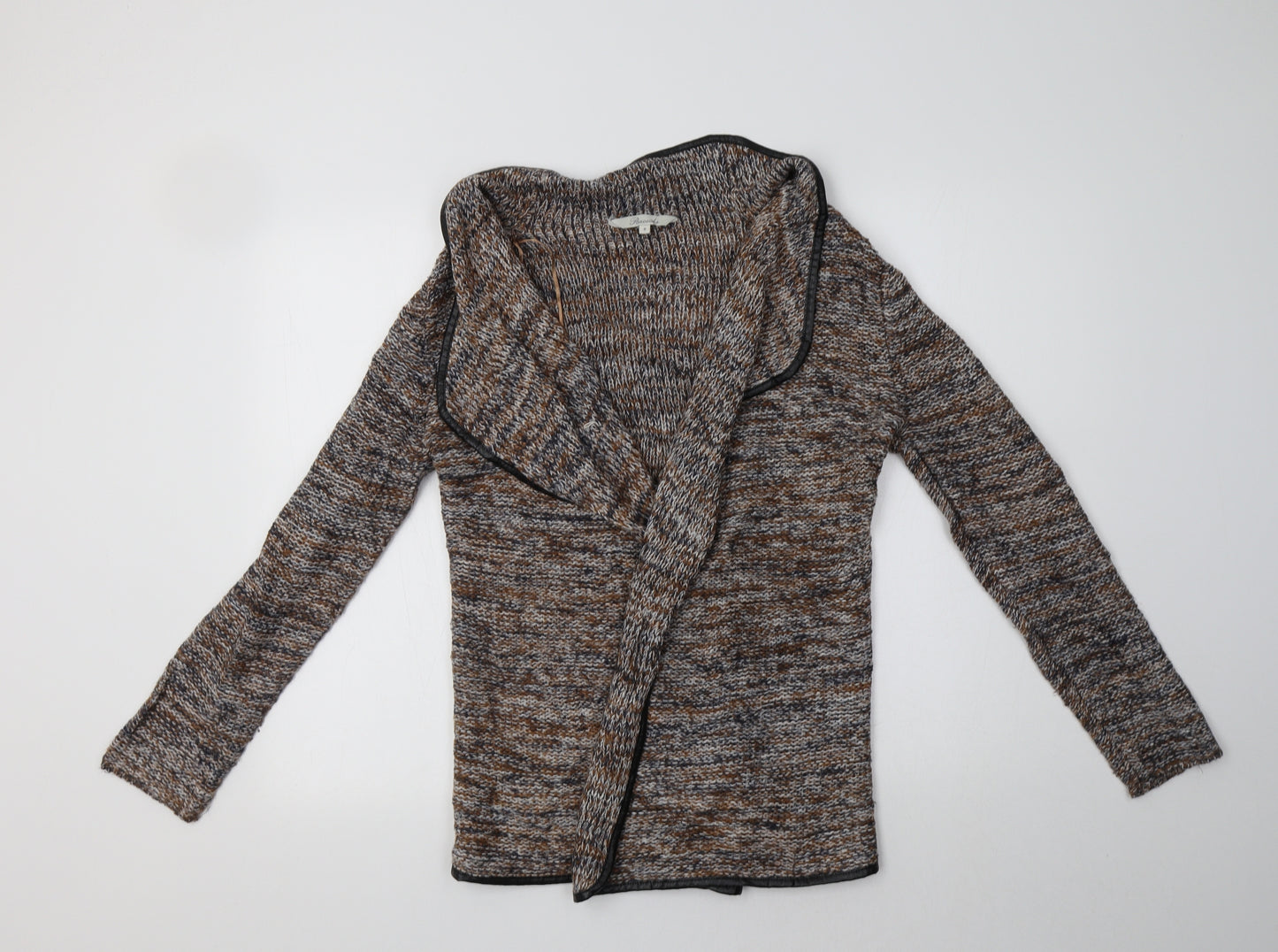 Peacocs Womens Brown V-Neck  Acrylic Cardigan Jumper Size 8