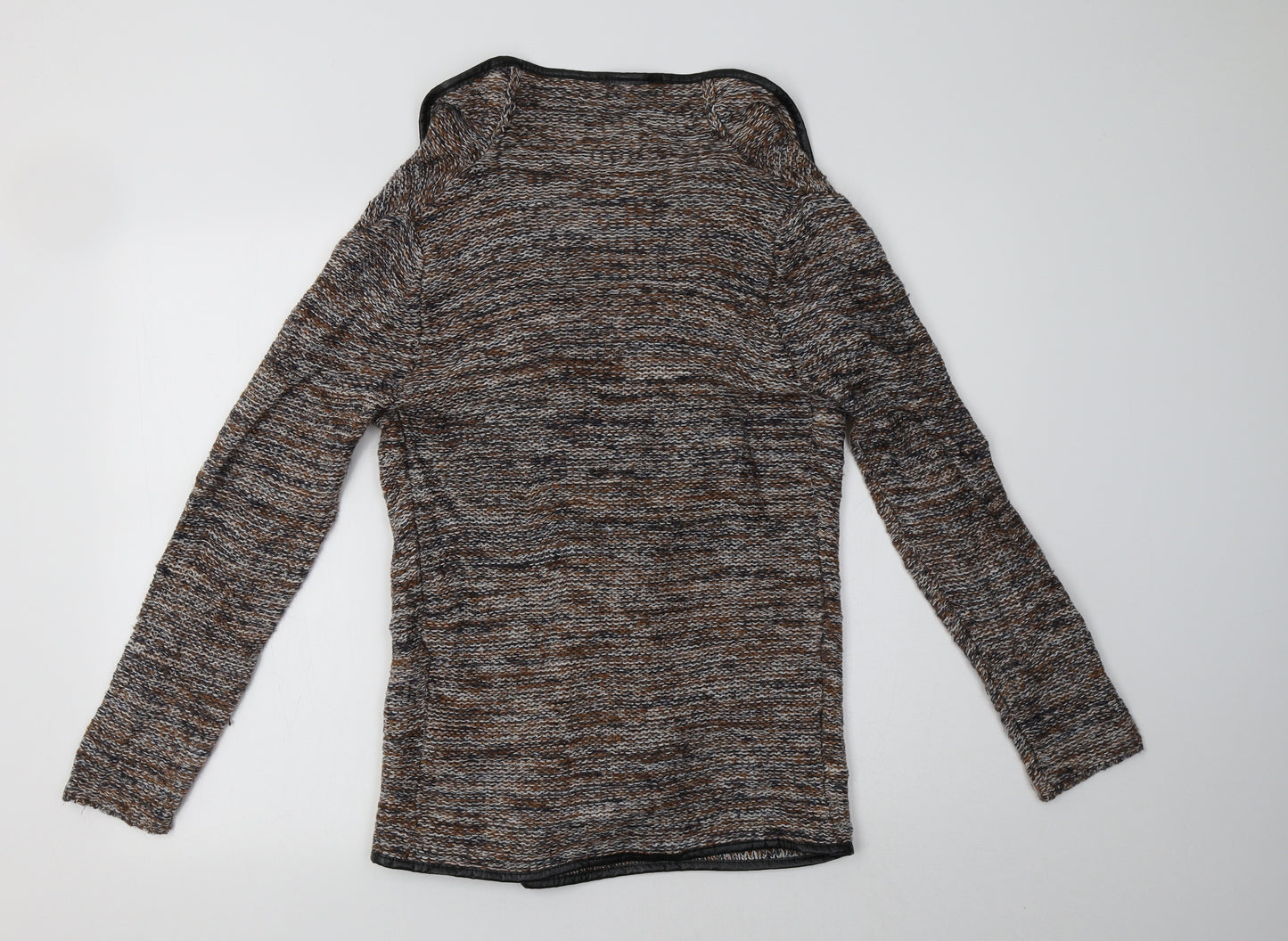 Peacocs Womens Brown V-Neck  Acrylic Cardigan Jumper Size 8