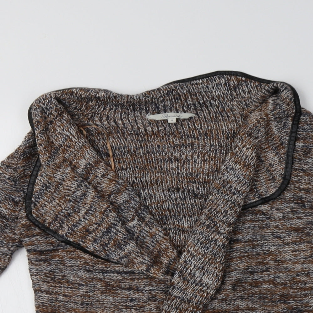 Peacocs Womens Brown V-Neck  Acrylic Cardigan Jumper Size 8