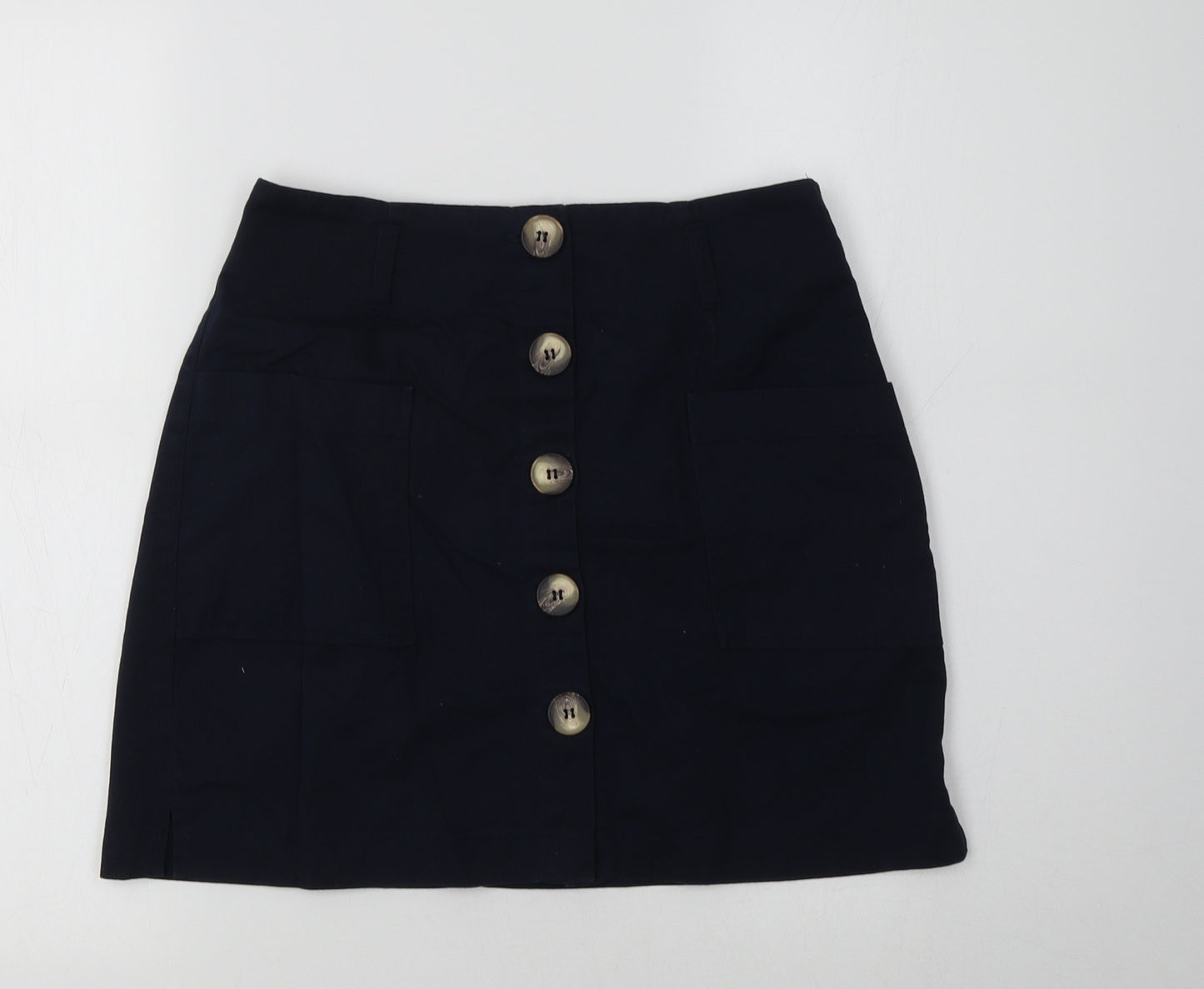 Miss Selfridge Womens Blue  Cotton Mini Skirt Size 10