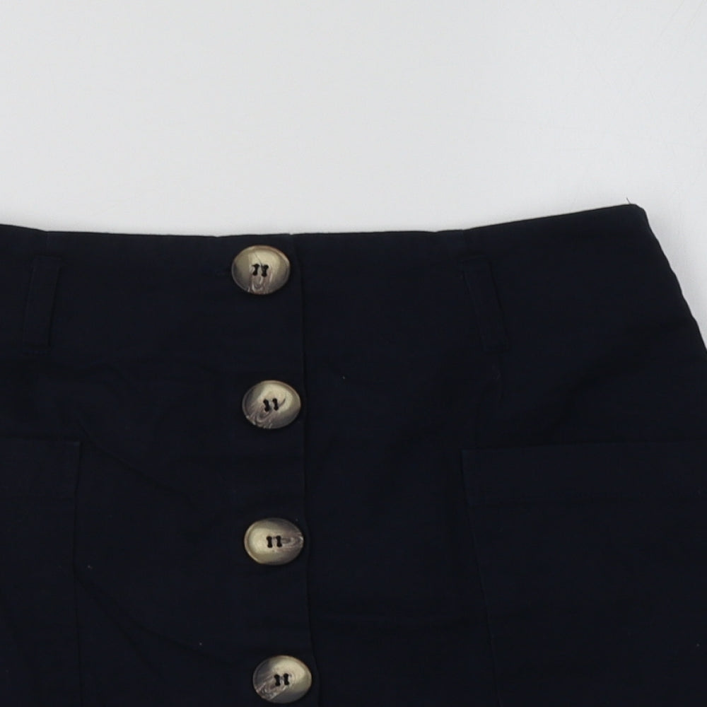 Miss Selfridge Womens Blue  Cotton Mini Skirt Size 10