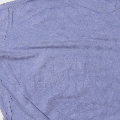 M&S Womens Blue Crew Neck  Viscose Pullover Jumper Size 12