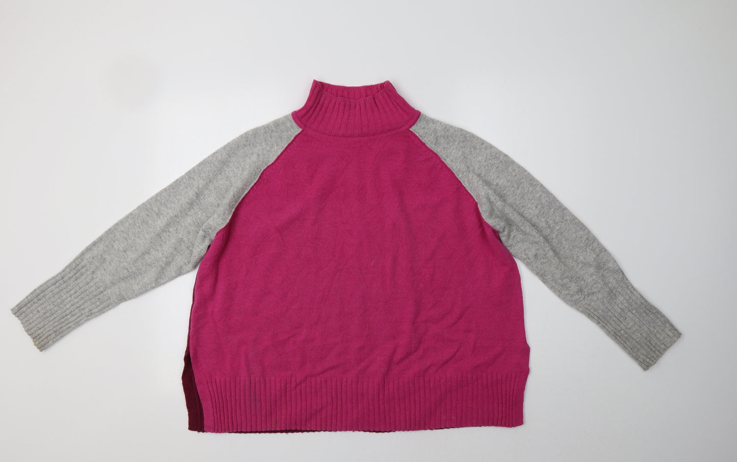 Mint Velvet Womens Multicoloured Mock Neck Geometric Wool Pullover Jumper Size L