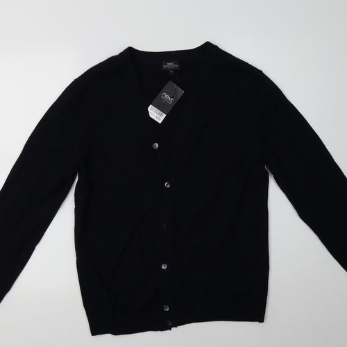 NEXT Mens Blue V-Neck  Cotton Cardigan Jumper Size M