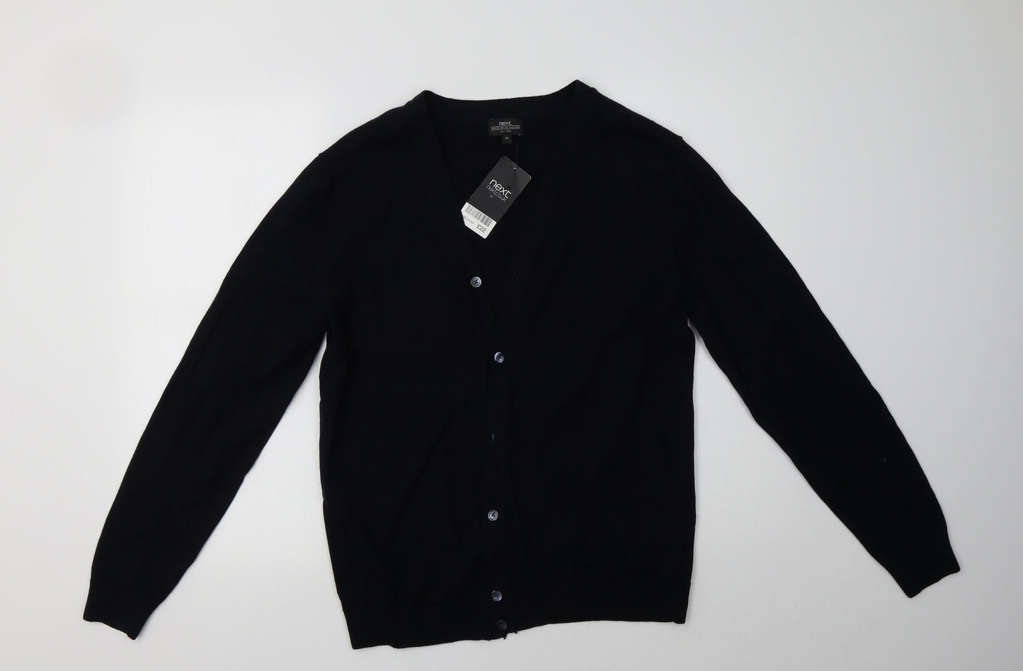 NEXT Mens Blue V-Neck  Cotton Cardigan Jumper Size M