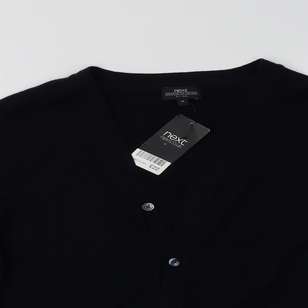 NEXT Mens Blue V-Neck  Cotton Cardigan Jumper Size M