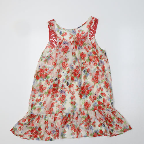 E-vie Womens Multicoloured Floral Polyester Tunic Tank Size 12 Scoop Neck