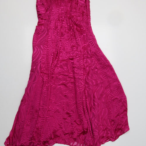 Monsoon Womens Pink Geometric Silk A-Line  Size 8 Sweetheart