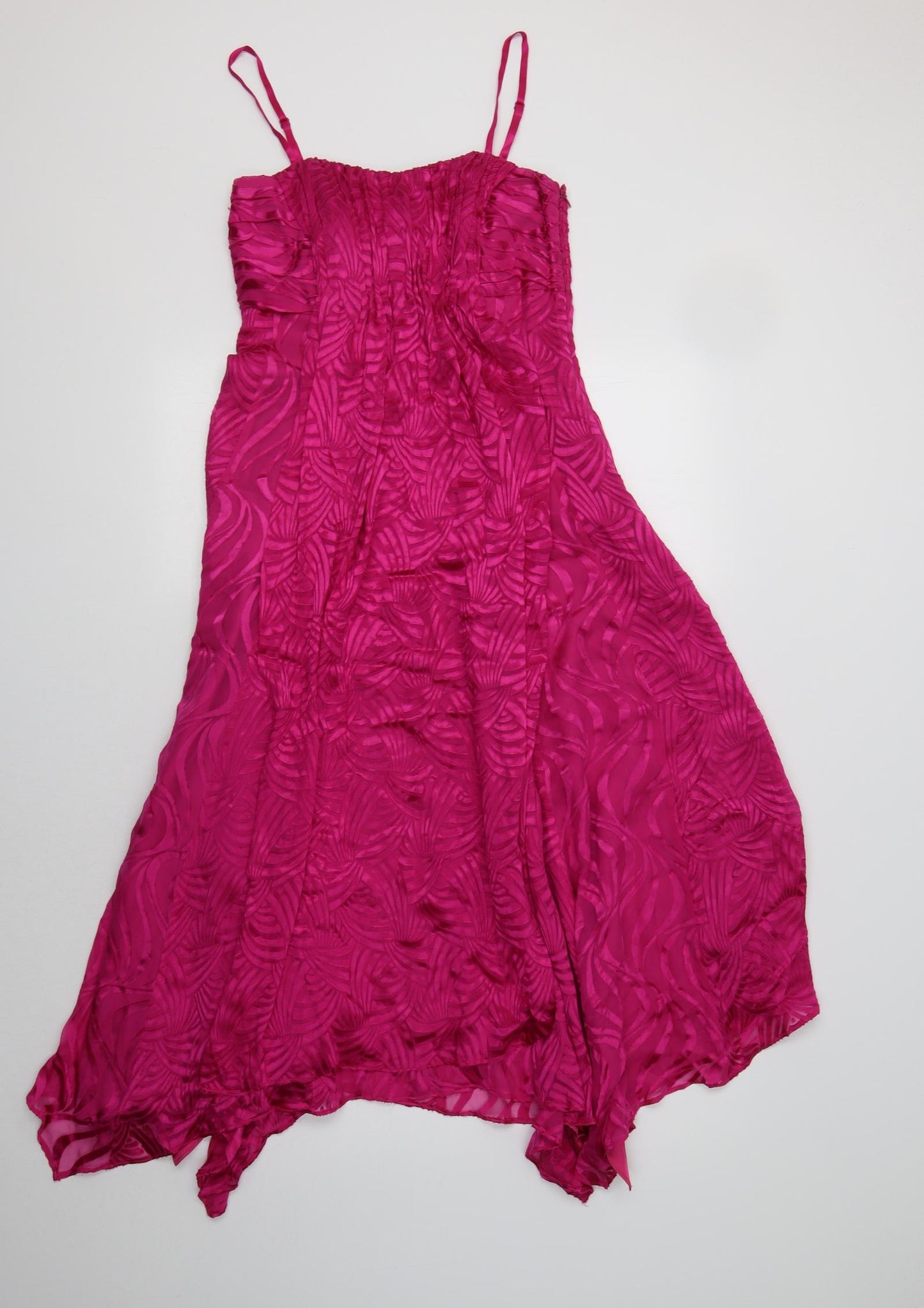Monsoon Womens Pink Geometric Silk A-Line  Size 8 Sweetheart