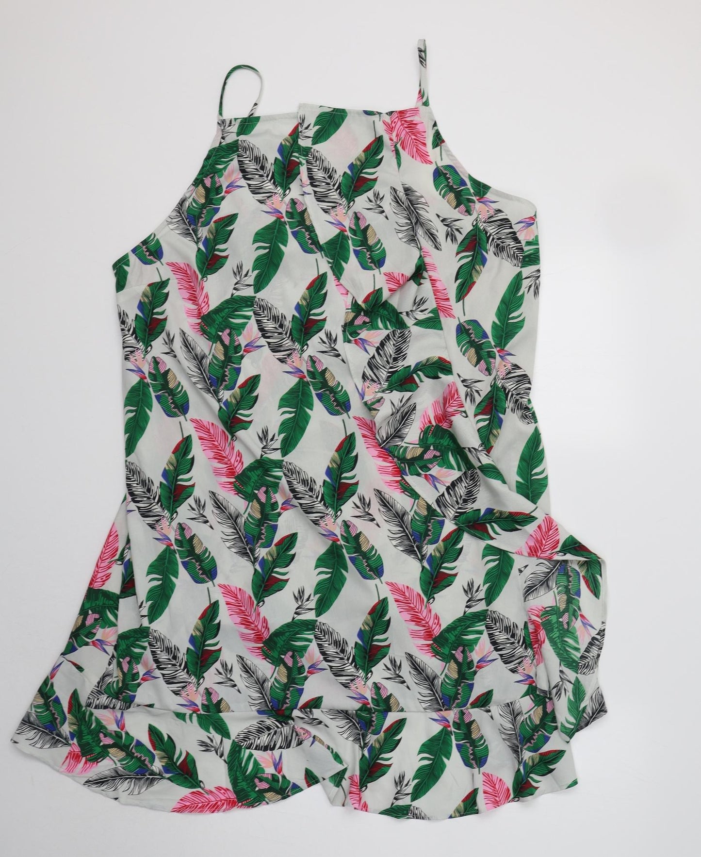 Boohoo Womens Multicoloured Floral Polyester Slip Dress  Size 22 Square Neck