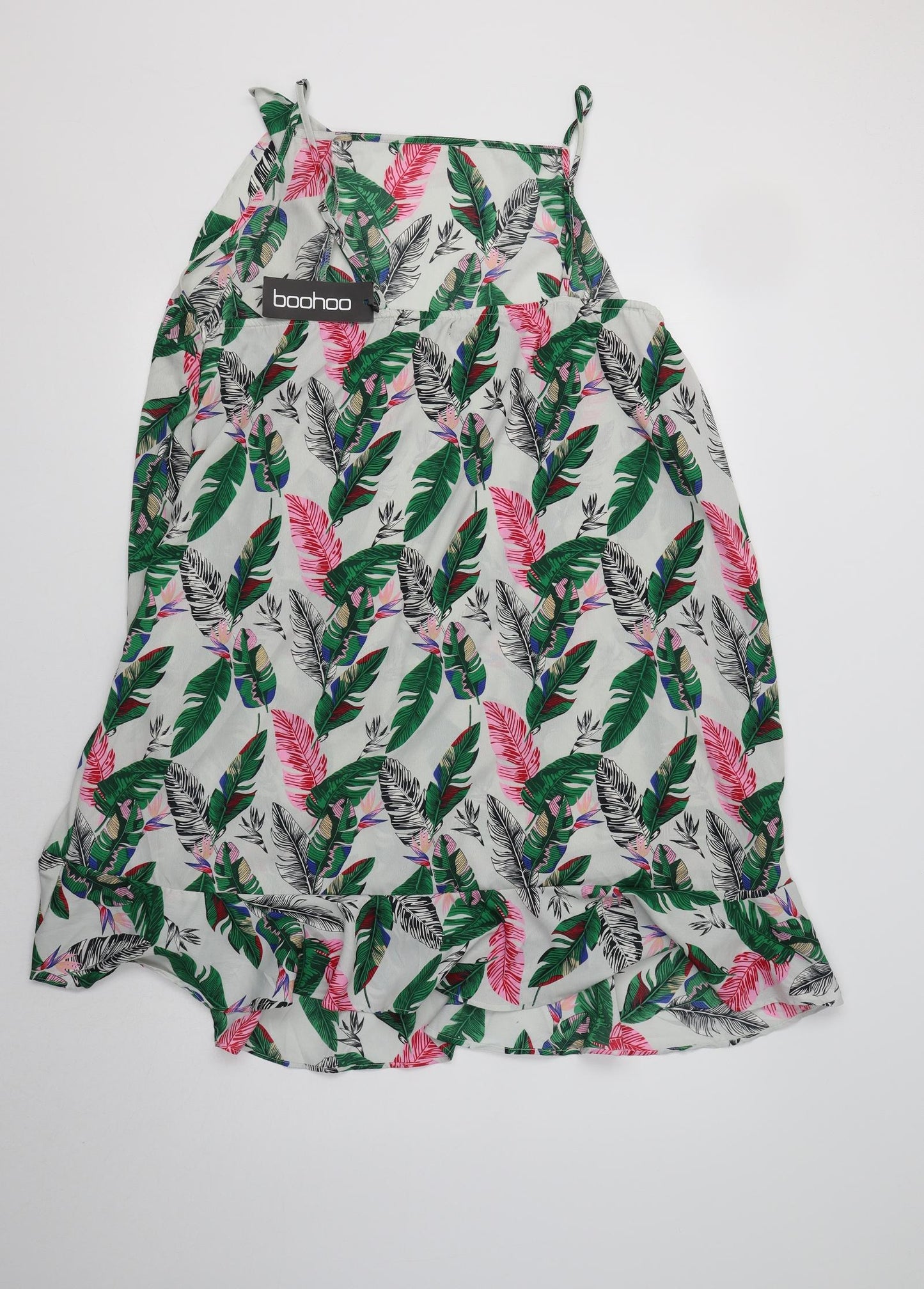 Boohoo Womens Multicoloured Floral Polyester Slip Dress  Size 22 Square Neck
