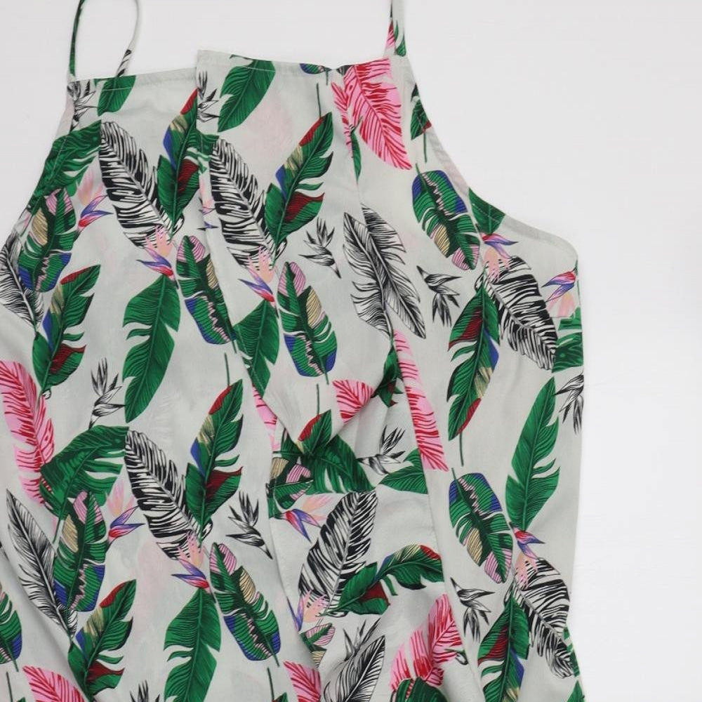 Boohoo Womens Multicoloured Floral Polyester Slip Dress  Size 22 Square Neck