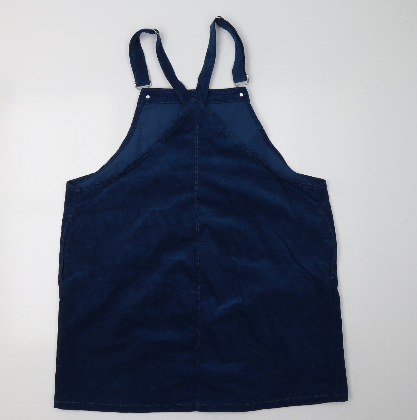 TU Womens Blue  Cotton Pinafore/Dungaree Dress  Size 22 Square Neck