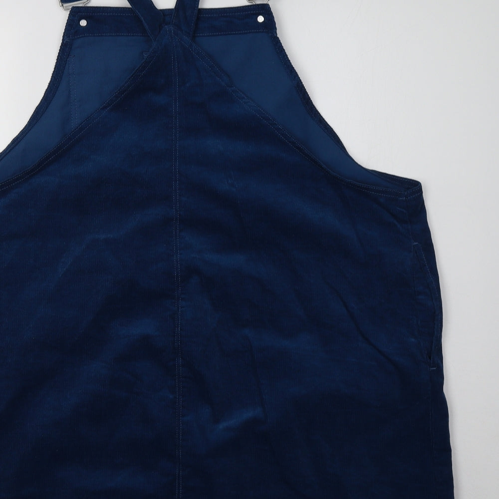 TU Womens Blue  Cotton Pinafore/Dungaree Dress  Size 22 Square Neck