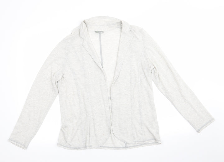 Marks and Spencer Womens Grey Striped  Jacket  Size 14   - Light Grey