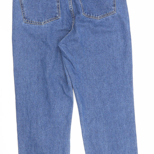 Redial Womens Blue  Cotton Straight Jeans Size 10 L26.5 in Regular  - Freyed Waistband & Hems