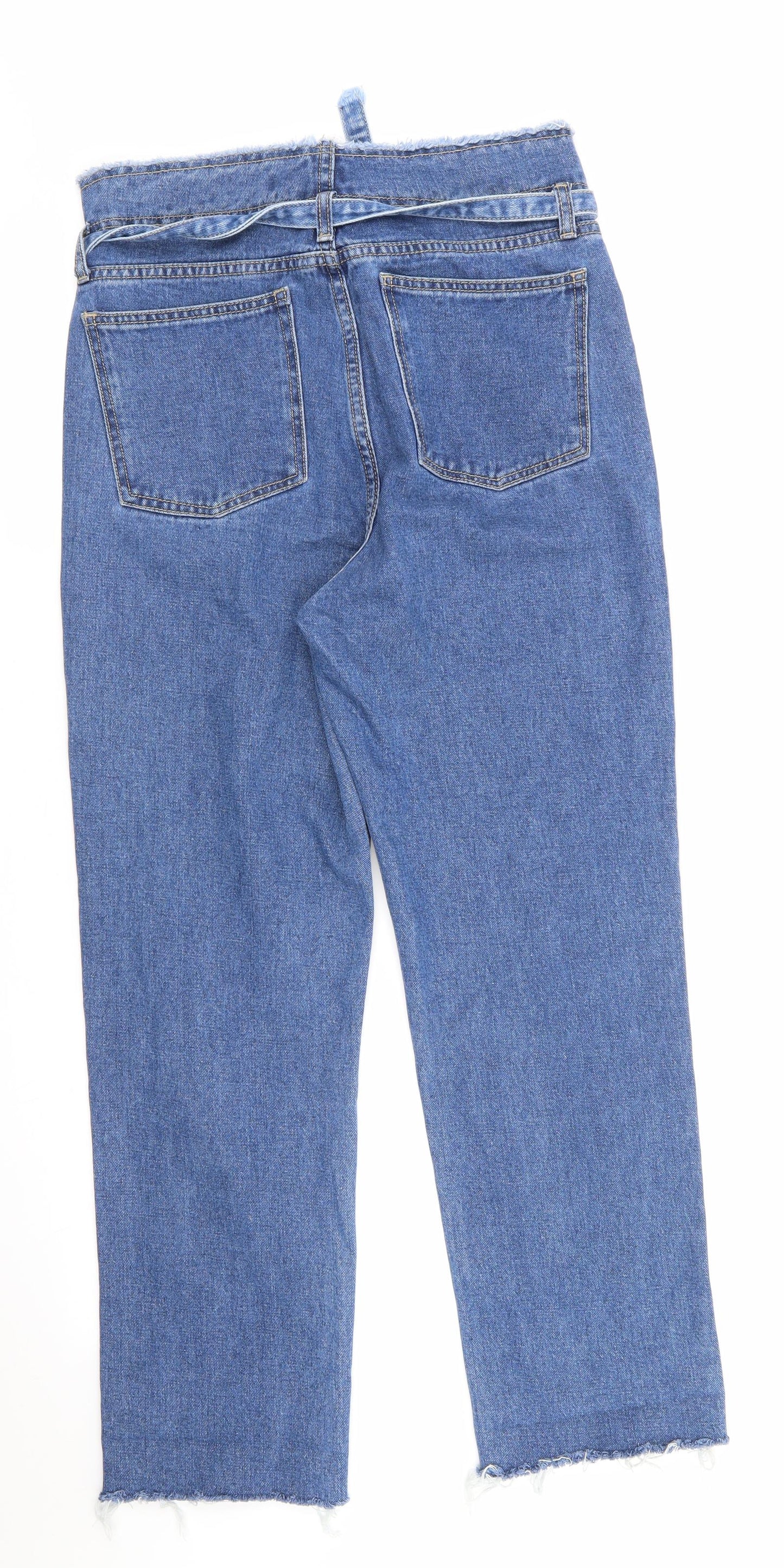 Redial Womens Blue  Cotton Straight Jeans Size 10 L26.5 in Regular  - Freyed Waistband & Hems