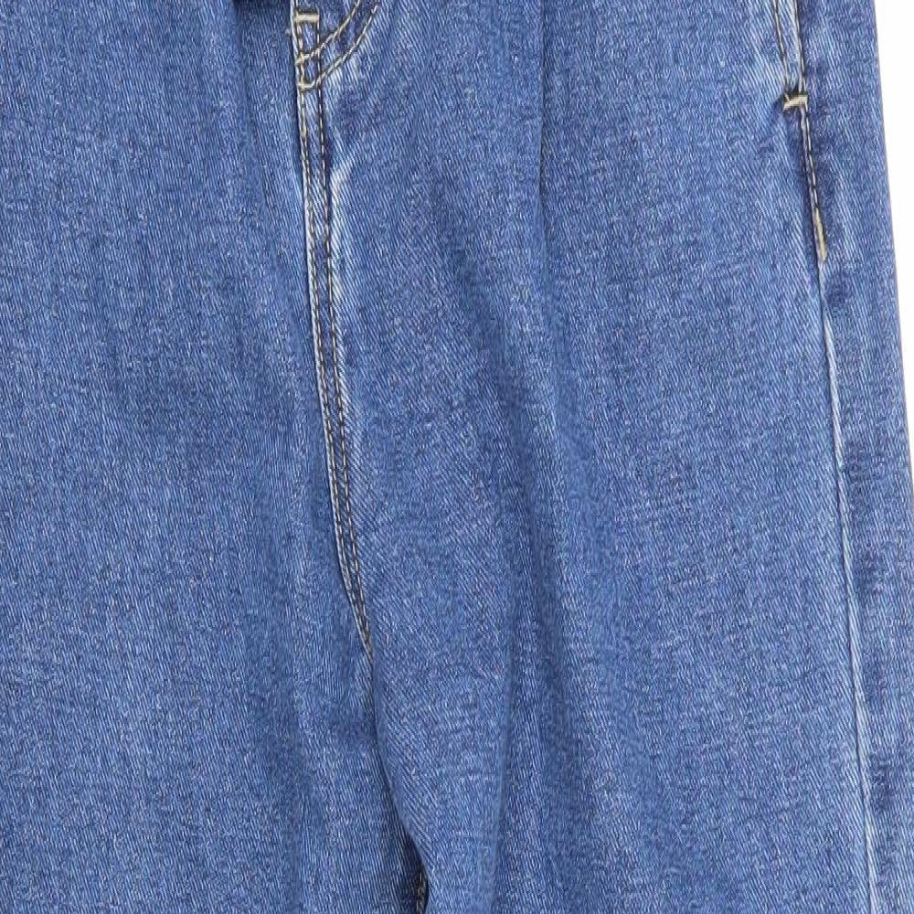 Redial Womens Blue  Cotton Straight Jeans Size 10 L26.5 in Regular  - Freyed Waistband & Hems