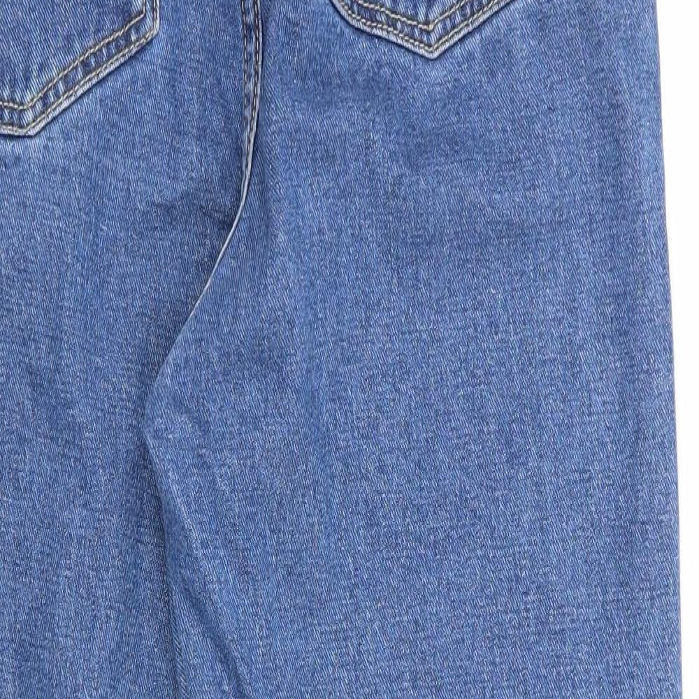 Redial Womens Blue  Cotton Straight Jeans Size 10 L26.5 in Regular  - Freyed Waistband & Hems