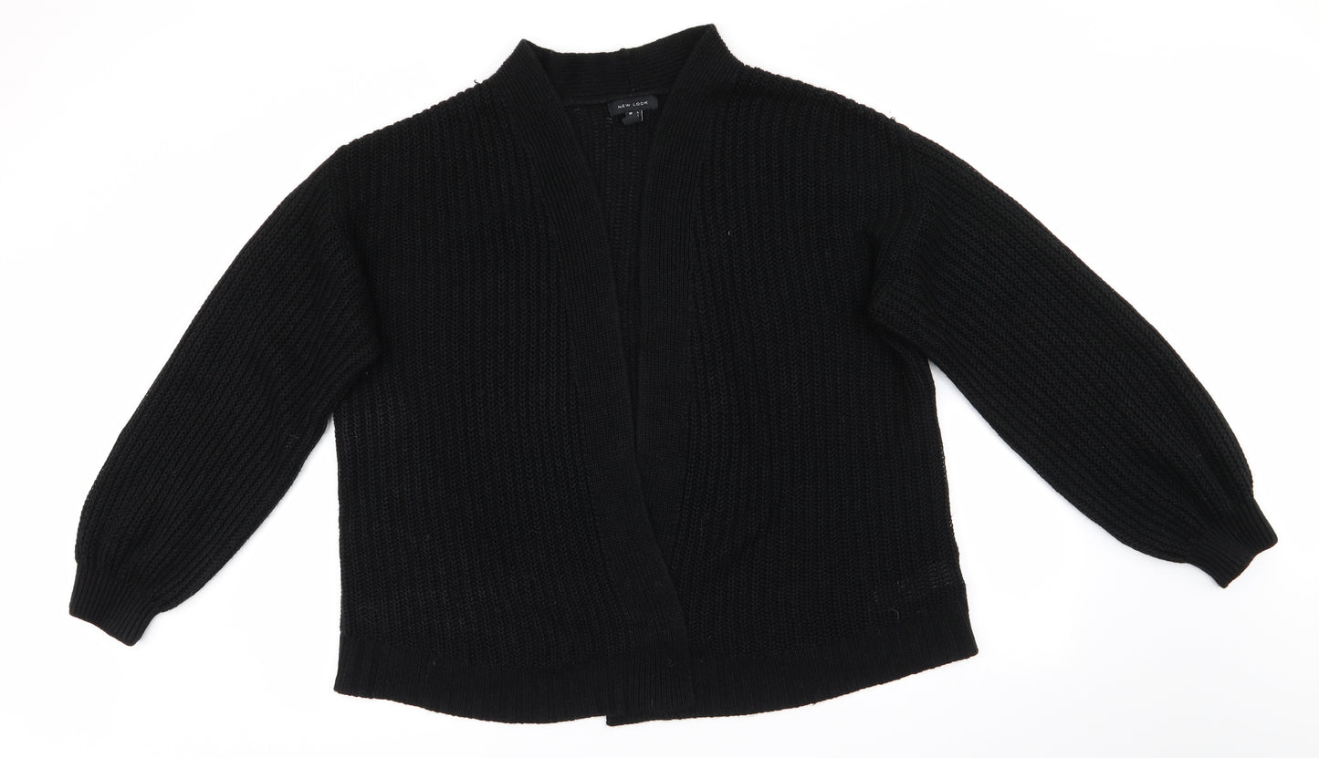 New Look Womens Black V-Neck  Acrylic Cardigan Jumper Size L