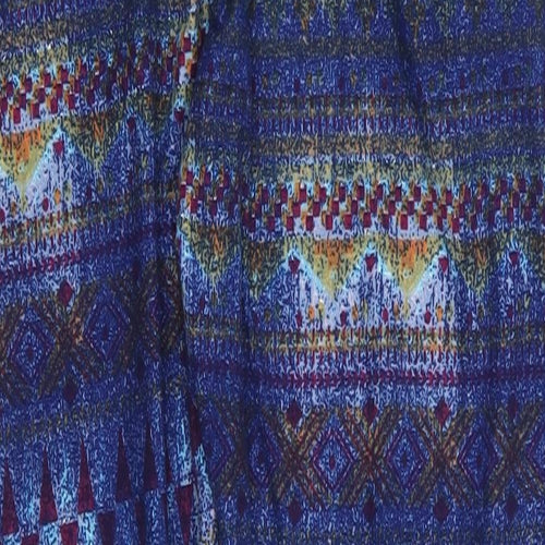 Preworn Womens Blue Geometric Polyester Jegging Trousers Size S L25 in Regular  - Cropped Red Orange Blue Yellow abstract