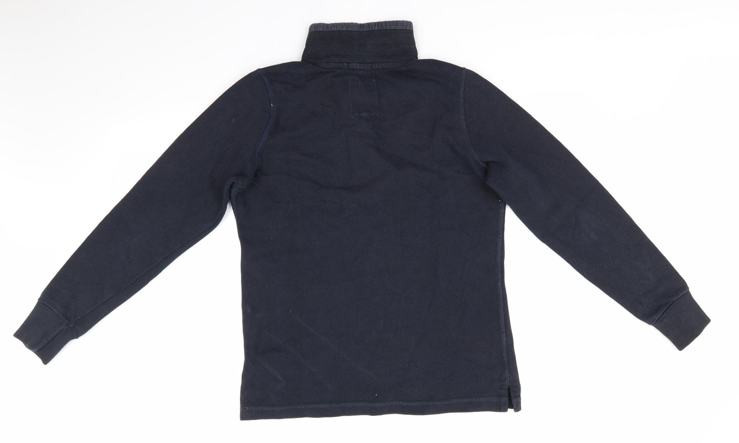 Q & C Nautical Apparel Mens Blue High Neck  Cotton Pullover Jumper Size S