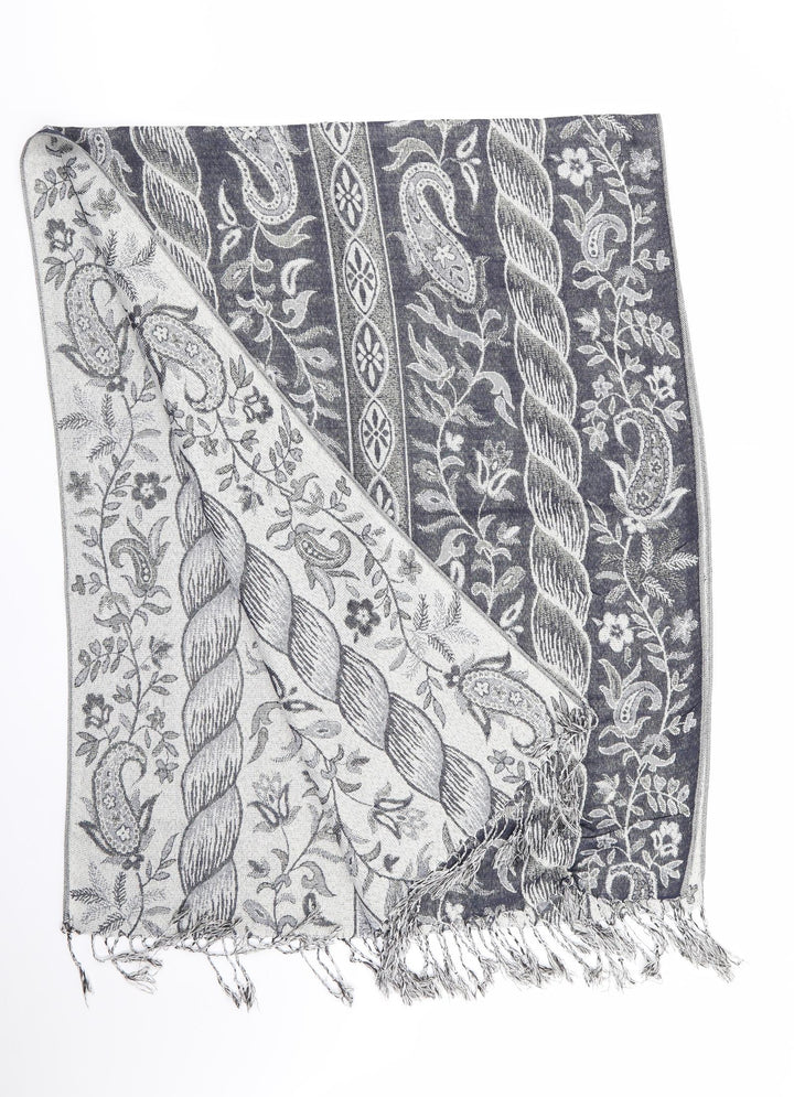Preworn Womens Blue Floral   Shawl/Wrap    - Subtle shimmer effect Blue Ivory Gold
