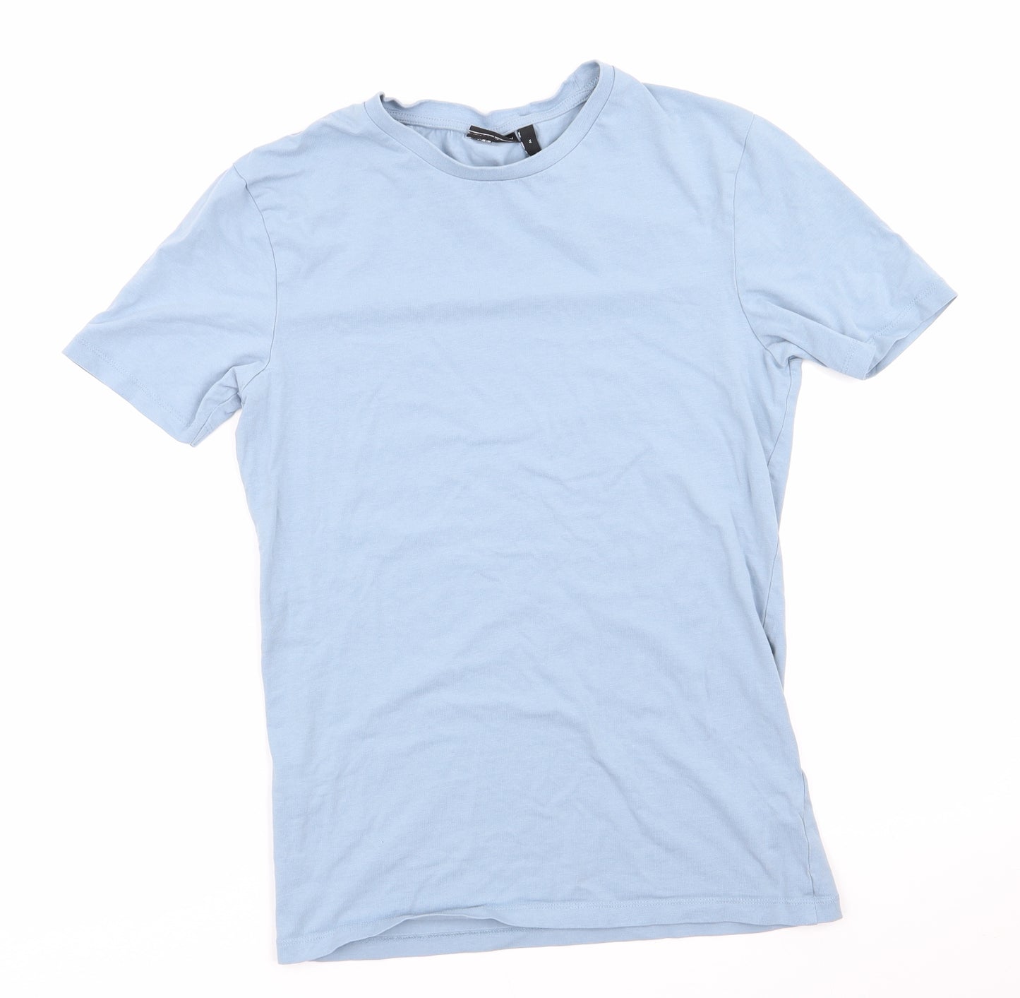 ASOS Mens Blue  Cotton  T-Shirt Size M Round Neck  - Light Blue Grey